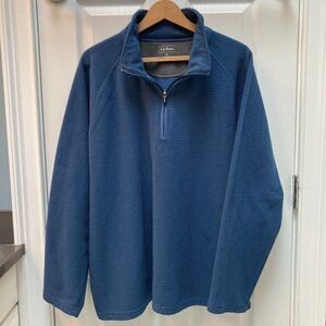 L.L Bean Quarter-Zip Waffle Knit Pullover Shacket Fleece Lined Size XL